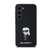 Karl Lagerfeld szilikon Ikonik fém kitűző - Samsung Galaxy S24+ tok (fekete)