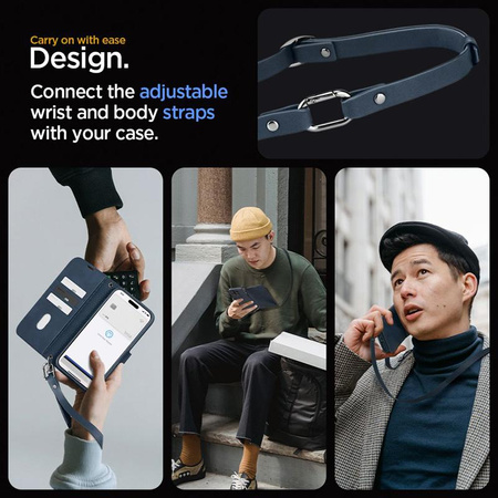 Spigen Wallet S Pro - tok iPhone 15 Pro készülékhez (Navy)