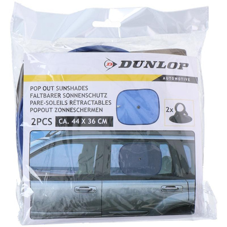 Dunlop - Napellenző az autó oldalsó ablakaihoz 36x44 cm 2 db. (kék) 