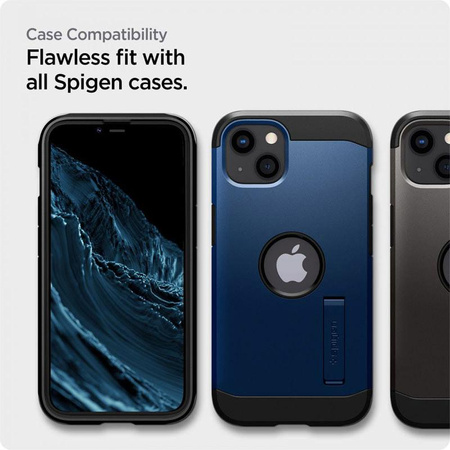 Spigen Alm Glass FC 2-Pack - Tvrzené sklo pro iPhone 16e / iPhone 14 / iPhone 13 / iPhone 13 Pro 2 ks (černý rámeček)