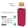 Quokka Storm - Glass Water Bottle 700 ml (Maroon)