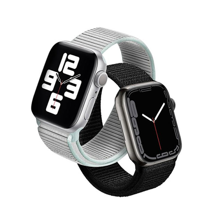 Crong Nylon Reflex - Sportarmband für Apple Watch 44/45/46/49 mm (Schwarz)
