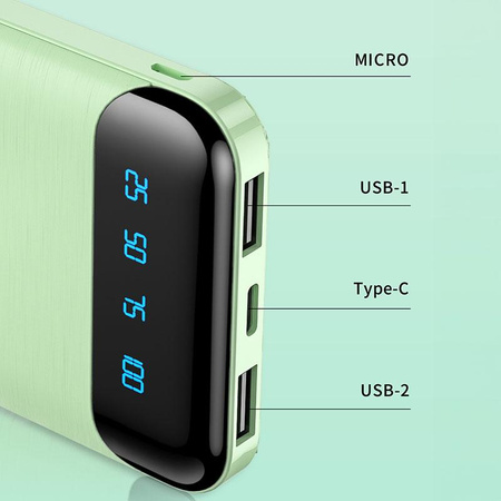 WEKOME WP-161 - Power bank 10000 mAh Super Charging 2xUSB-A LED (fekete)