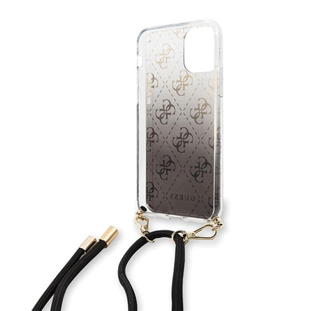Guess 4G Gradient Hard Case - Coque avec dragonne amovible iPhone 11 Pro (Noir)
