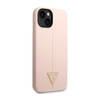 Silikonové pouzdro Guess s trojúhelníkovým logem - iPhone 14 Plus (růžové)