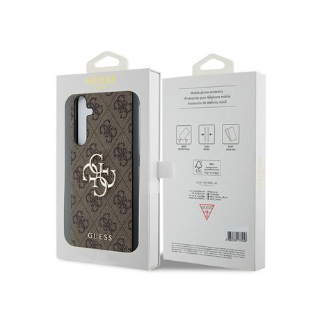 Guess 4G Big Metal Logo - pouzdro pro Samsung Galaxy A35 5G (hnědé)