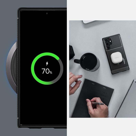 Spigen Rugged Armor - Étui pour Samsung Galaxy S22 Ultra (Noir)