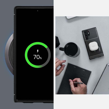 Spigen Rugged Armor - Gehäuse für Samsung Galaxy S22 Ultra (Schwarz)
