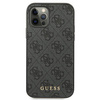 Guess 4G Metall Gold Logo - iPhone 12 / iPhone 12 Pro Tasche (grau)