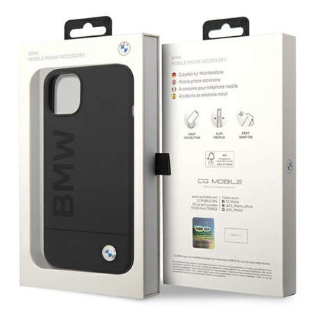 BMW Silikon Signature Logo Magsafe - iPhone 14 Plus Tasche (schwarz)