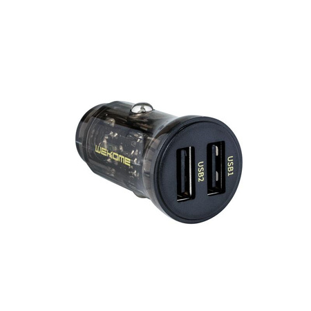 WEKOME WP-C40 Vanguard Series - Chargeur de voiture 2 x USB Fast Charging 15W (Noir / Transparent)