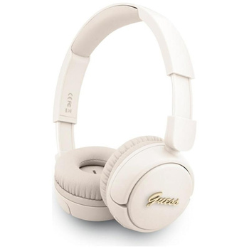 Guess Metal Logo Script - Kabellose Over-Ear-Kopfhörer Bluetooth V5.3 (beige)