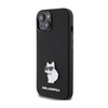 Karl Lagerfeld Silicone Choupette Metal Pin - pouzdro pro iPhone 15 Plus (černé)