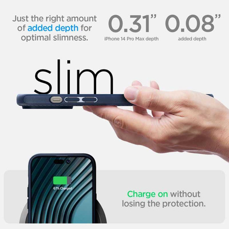 Spigen Mag Armor - tok iPhone 14 Pro Max készülékhez (sötétkék)