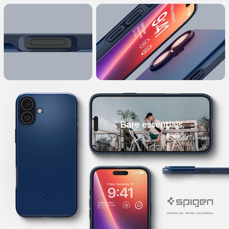 Spigen Thin Fit Mag MagSafe - Hülle für iPhone 16 (Marineblau)