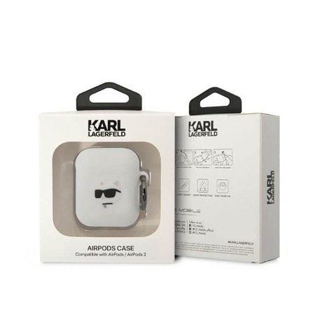 Karl Lagerfeld Silicone NFT Choupette Head 3D - AirPods 1/2 gen case (white)