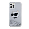 Karl Lagerfeld Liquid Glitter NFT Choupette Head - Coque iPhone 12 / iPhone 12 Pro (argent)