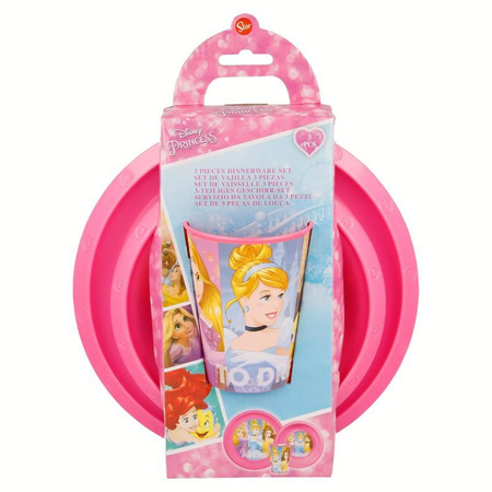 Princesse - Set de vaisselle (assiette, bol et tasse de 260 ml)
