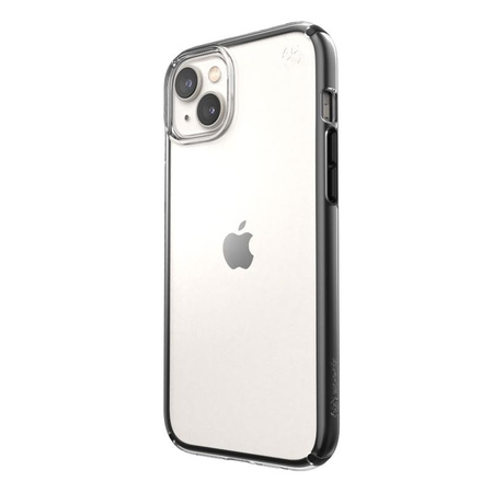 Speck Presidio Perfect-Clear with Impact Geometry - iPhone 14 Plus Case with MICROBAN Coating (Clear / Black)