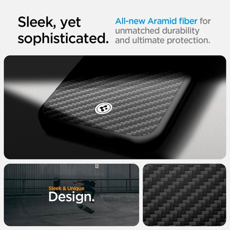 Spigen Enzo Aramid MagSafe - Étui pour iPhone 16e (Noir)