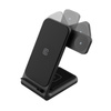 Crong PowerSpot Pivot Stand - Chargeur sans fil 3-en-1 pour iPhone, Samsung & Android, Galaxy Watch et écouteurs TWS (noir)