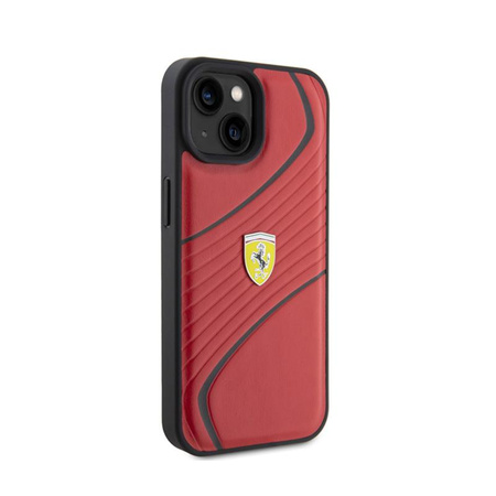 Ferrari Twist Metal Logo - iPhone 15 Case (red)