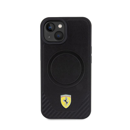 Ferrari Carbon Metal Logo MagSafe - iPhone 15 Case (noir)