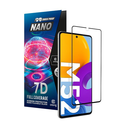 Crong 7D Nano Flexible Glass - 9H Hybridglas für den gesamten Bildschirm des Samsung Galaxy M52 5G