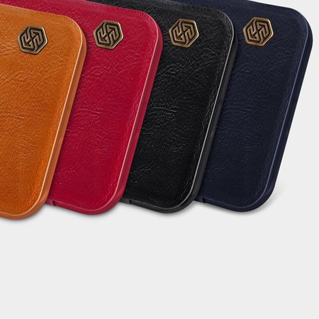 Kožené pouzdro Nillkin Qin - Pouzdro pro Apple iPhone 12 Mini (modré)