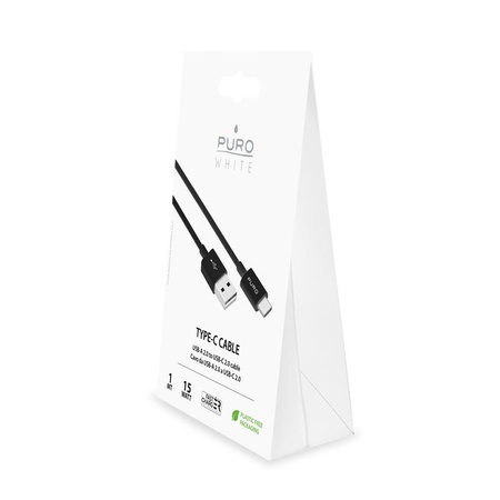 PURO White - Câble de connexion USB-A / USB-C 1 m (noir)