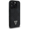 Guess Grained Hot Stamp Peony Triangle Logo MagSafe - pouzdro pro iPhone 16 Pro (černé)