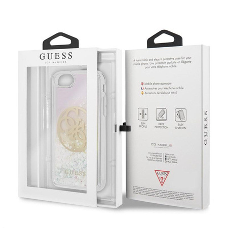 Guess Gradient Liquid Glitter Circle Logo - Coque iPhone SE 2020 / 8 / 7