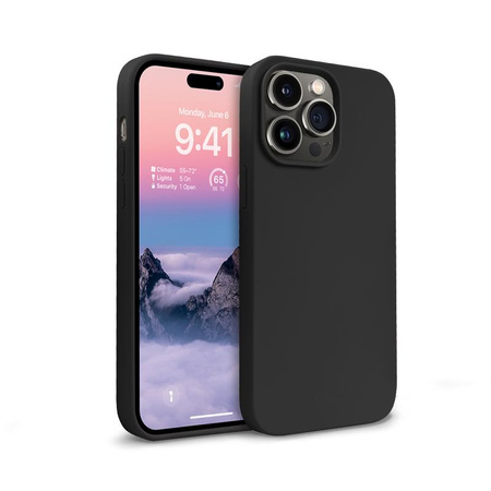 SCHWARZE SILIKONHÜLLE FÜR IPHONE 14 PRO Crong MIT MIKROFASER ELEGANT