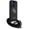 Guess 4G Big Logo Cord Strap Crossbody - Tasche für iPhone 16 Plus (schwarz)
