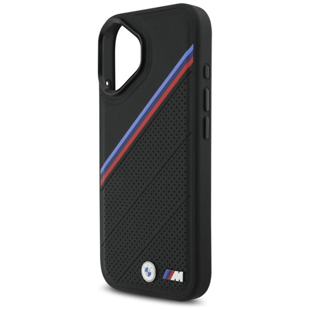 BMW M Tricolor Metal Logo MagSafe - iPhone 17 Hülle (Schwarz)
