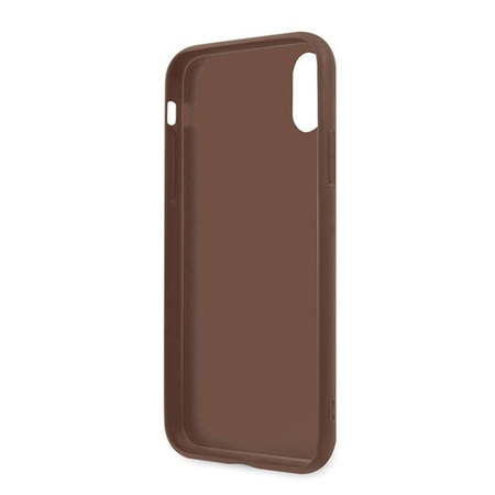 Collection 4G Bottom Stripe de Guess - Coque pour iPhone Xs / X (marron)