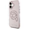 Karl Lagerfeld IML Rhinestones Karl Head - Hülle für iPhone 16 (rosa)