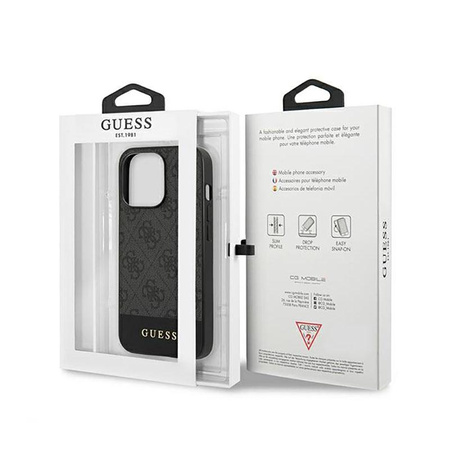 Guess 4G Bottom Stripe Collection - Etui iPhone 13 Pro (szary)