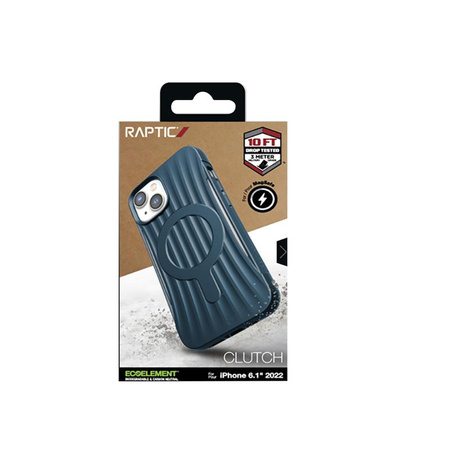 X-Doria Raptic Clutch MagSafe - Biodegradable iPhone 14 Case (Drop-Tested 3m) (Marine Blue)