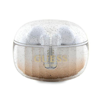 Guess Glitter Gradient - TWS Bluetooth headphones + charging case (gold)