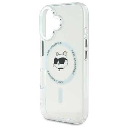 Karl Lagerfeld IML Metal Choupette Head MagSafe - pouzdro pro iPhone 16 Plus (bílé)