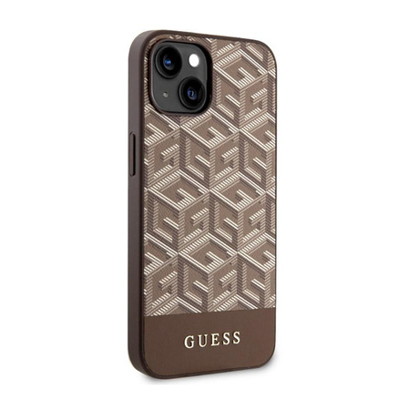 Guess GCube Stripes MagSafe - iPhone 14 Plus Case (Brown)