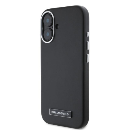 Karl Lagerfeld FW Metal Plate MagSafe - Hülle für iPhone 16 (schwarz)