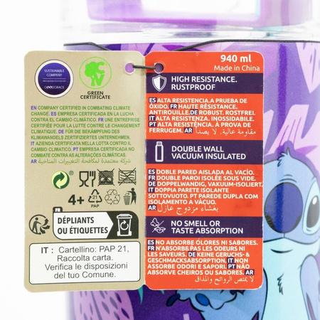 Disney Stitch - Tazza termica XL Rambler in acciaio inox 940 ml