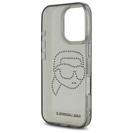 Karl Lagerfeld IML Rhinestones Karl Head - Coque pour iPhone 16 Pro Max (noir)