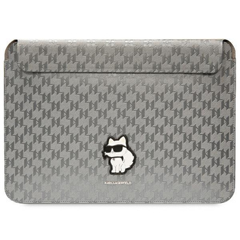 Karl Lagerfeld NFT Saffiano Monogram Iconic Choupette Sleeve - pouzdro na 14" notebook (stříbrné)