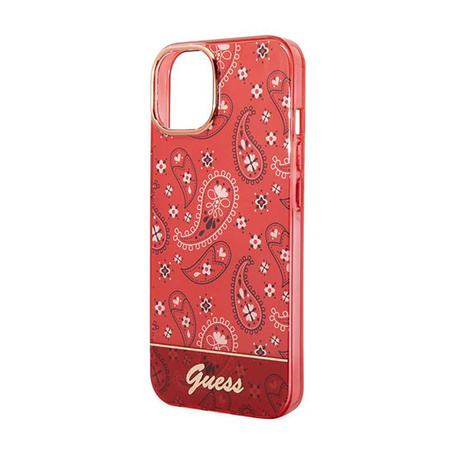 Guess Bandana Paisley - Coque pour iPhone 14 Plus (rouge)