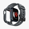 Spigen Rugged Armor Pro - Armband mit Gehäuse für Apple Watch 4/5/6/7/8/9/SE 44/45 mm (Dunkelgrau)