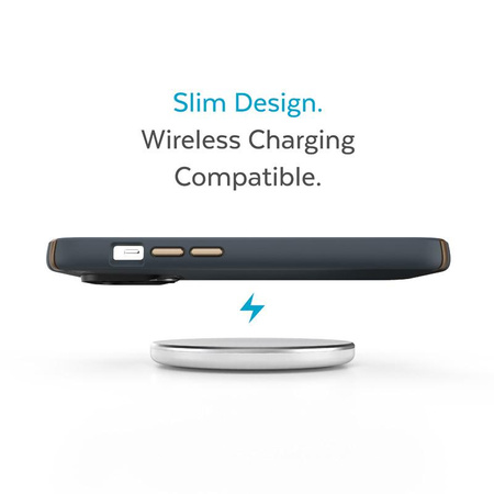 Speck Presidio2 Pro - Antibacterial iPhone 14 Pro Case (Charcoal / Cool Bronze / Slate)