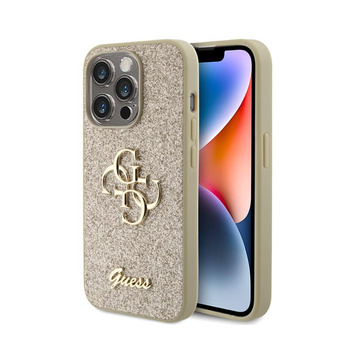 Coque Guess Glitter Script Big 4G - iPhone 15 Pro Case (Gold)